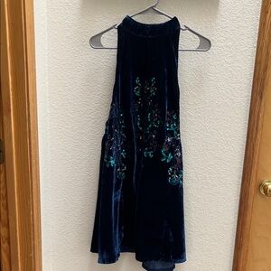 Free People | Midnight Blue Sequin and Velvet Dress